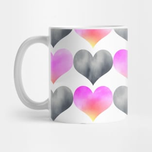 Watercolour Hearts Pattern Mug